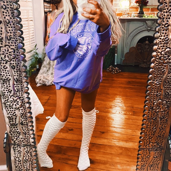 Lavender Lilac Purple Los Angeles California Oversized Pullover Tee ✨ - Picture 5 of 7